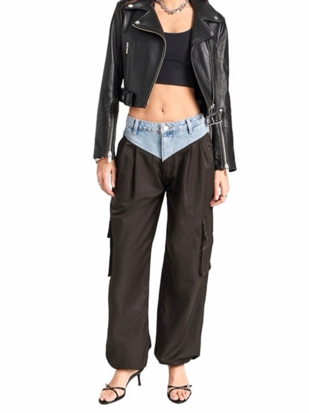 BLANKNYC black nylon cargo pants